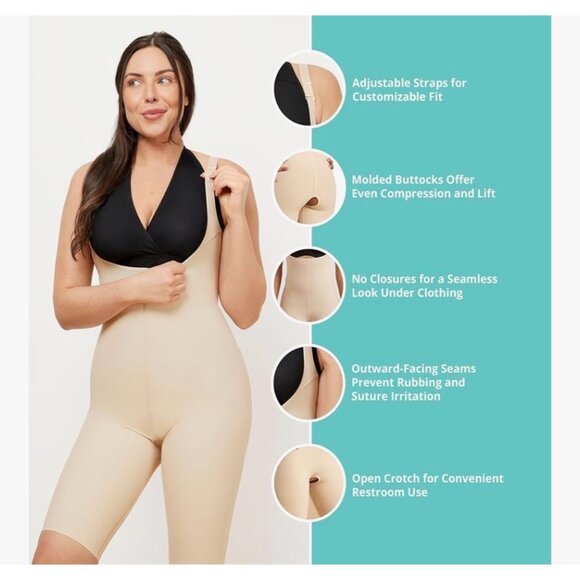 Marena Recovery Knee-Length Compression Girdle with a high back Beige Size 2XL - Picture 9 of 11